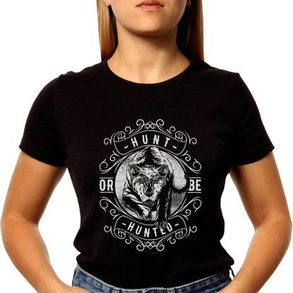 HUNT OR BE HUNTED - Unisex Round Neck Regular Fit 100% Combed Cotton Half Sleeve T-Shirt - Mojilo Mart