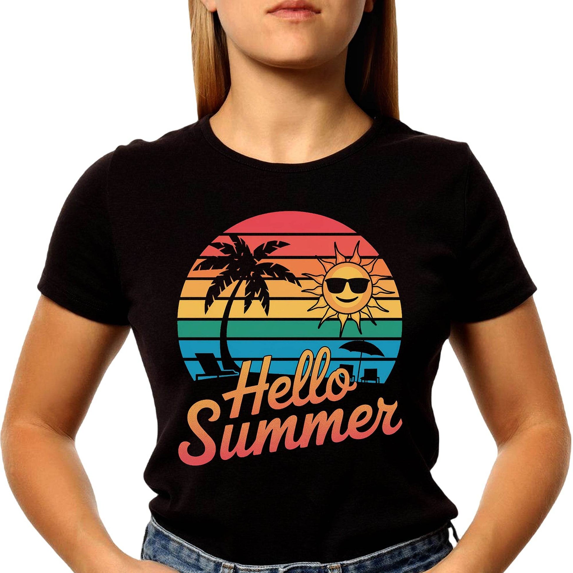 Hello Summer - Unisex Round Neck Regular Fit 100% Combed Cotton Half Sleeve T-Shirt - Mojilo Mart