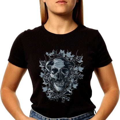 Horned Skull And Bones - Unisex Round Neck Regular Fit 100% Combed Cotton Half Sleeve T-Shirt - Mojilo Mart
