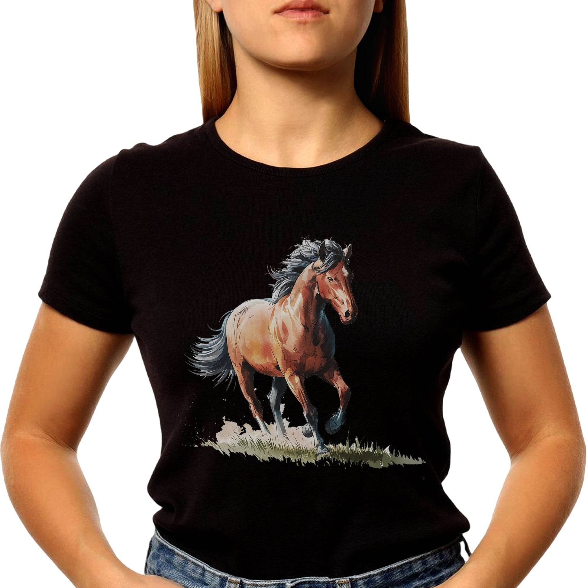 Horse Graphic Tees Summer Casual - Unisex Round Neck Regular Fit 100% Combed Cotton Half Sleeve T-Shirt - Mojilo Mart