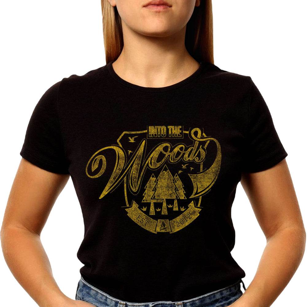INTO THE WOods EST 2012 - Unisex Round Neck Regular Fit 100% Combed Cotton Half Sleeve T-Shirt - Mojilo Mart