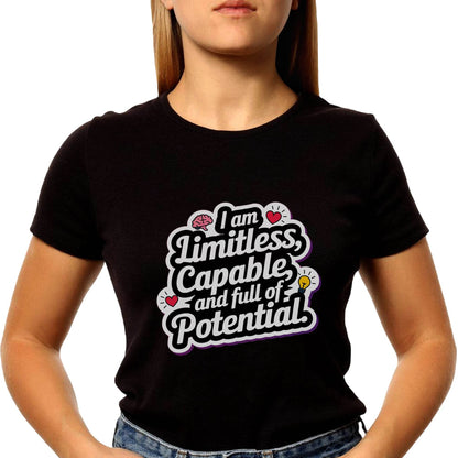 I Am Limitless, Capable And Full Of Potential - Unisex Round Neck Regular Fit 100% Combed Cotton Half Sleeve T-Shirt - Mojilo Mart