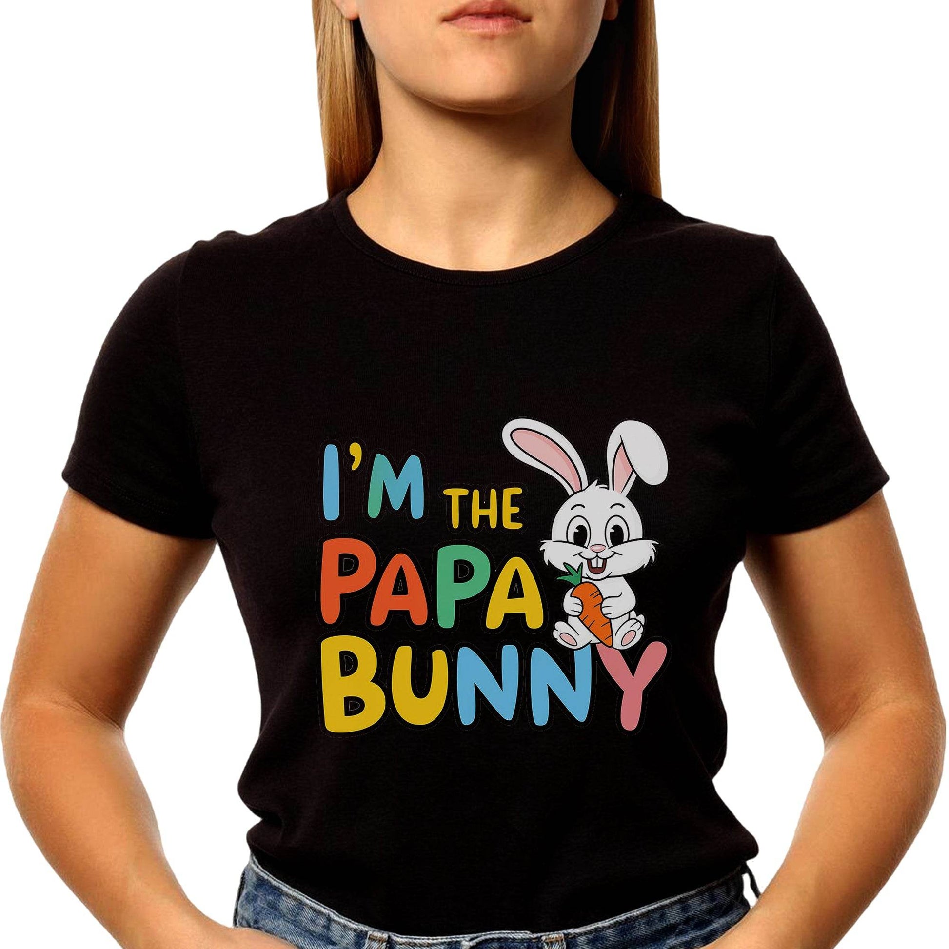 I'M THE PAPA BUNNY - Unisex Round Neck Regular Fit 100% Combed Cotton Half Sleeve T-Shirt - Mojilo Mart