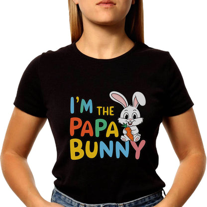 I'M THE PAPA BUNNY - Unisex Round Neck Regular Fit 100% Combed Cotton Half Sleeve T-Shirt - Mojilo Mart