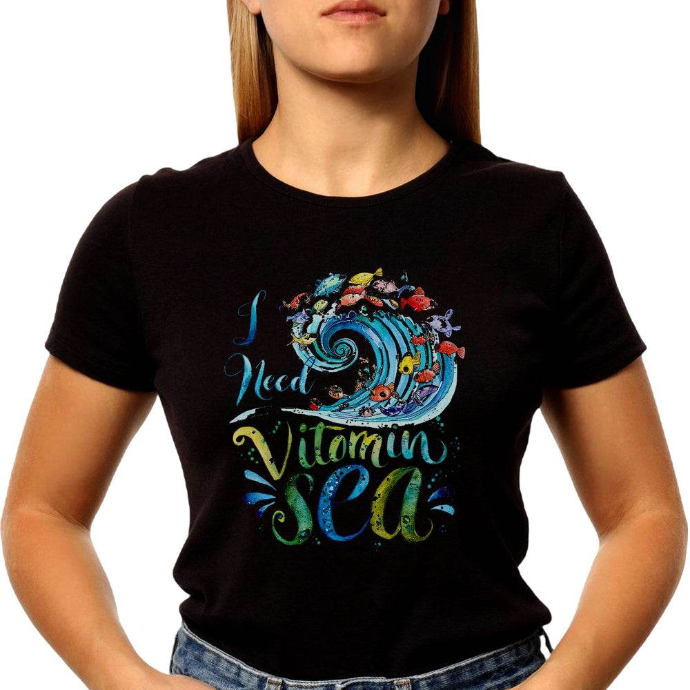 I Need Vitamin Sea - Unisex Round Neck Regular Fit 100% Combed Cotton Half Sleeve T-Shirt (Copy) - Mojilo Mart