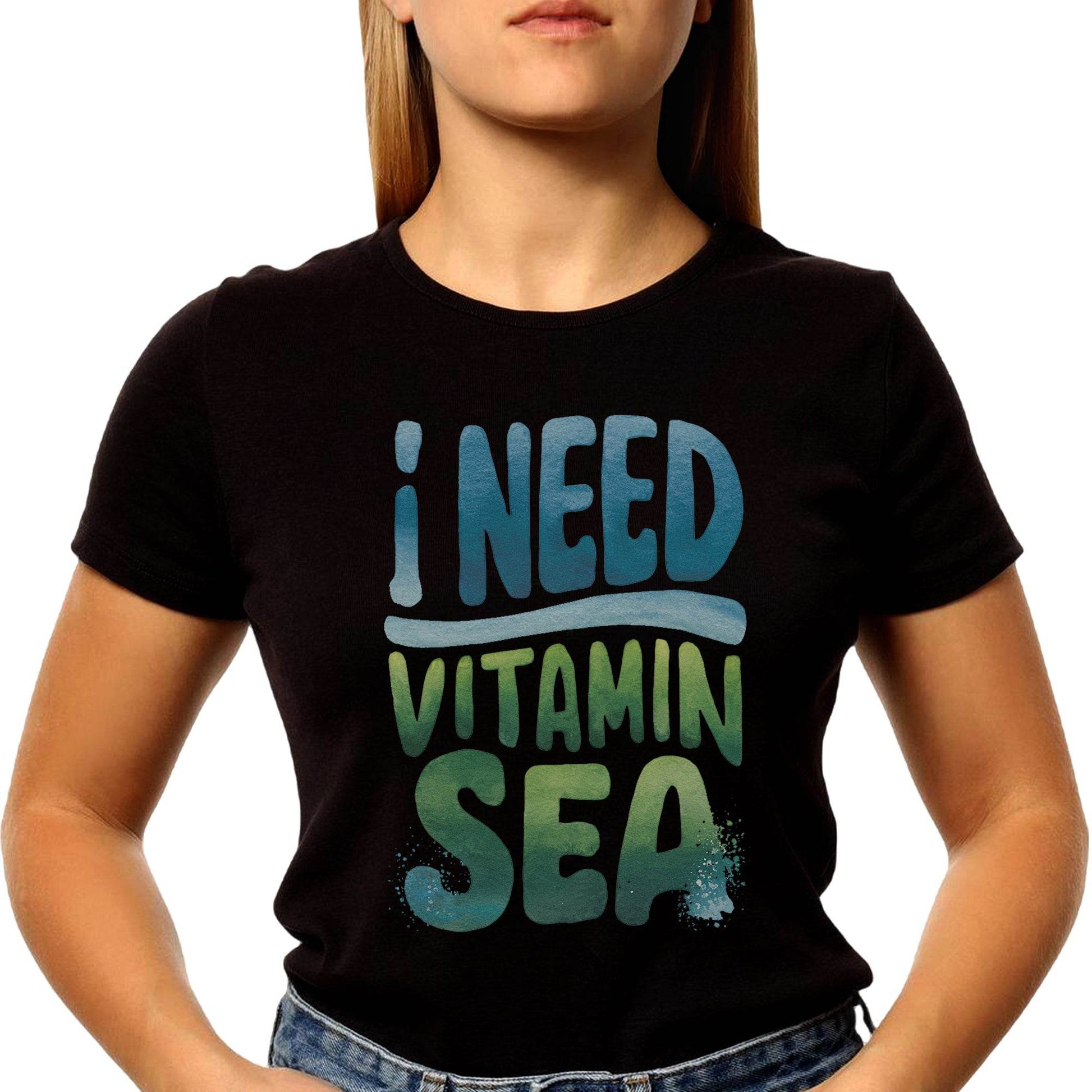I Need Vitamin Sea - Unisex Round Neck Regular Fit 100% Combed Cotton Half Sleeve T-Shirt - Mojilo Mart