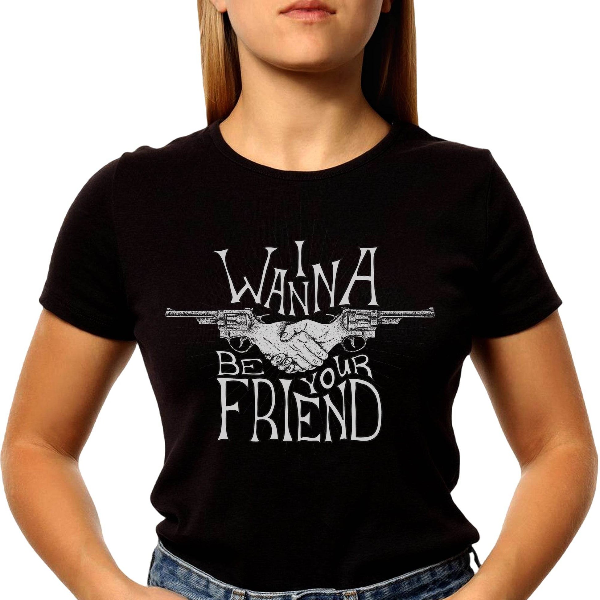 I WANNA BE YOUR FRIEND - Unisex Round Neck Regular Fit 100% Combed Cotton Half Sleeve T-Shirt - Mojilo Mart