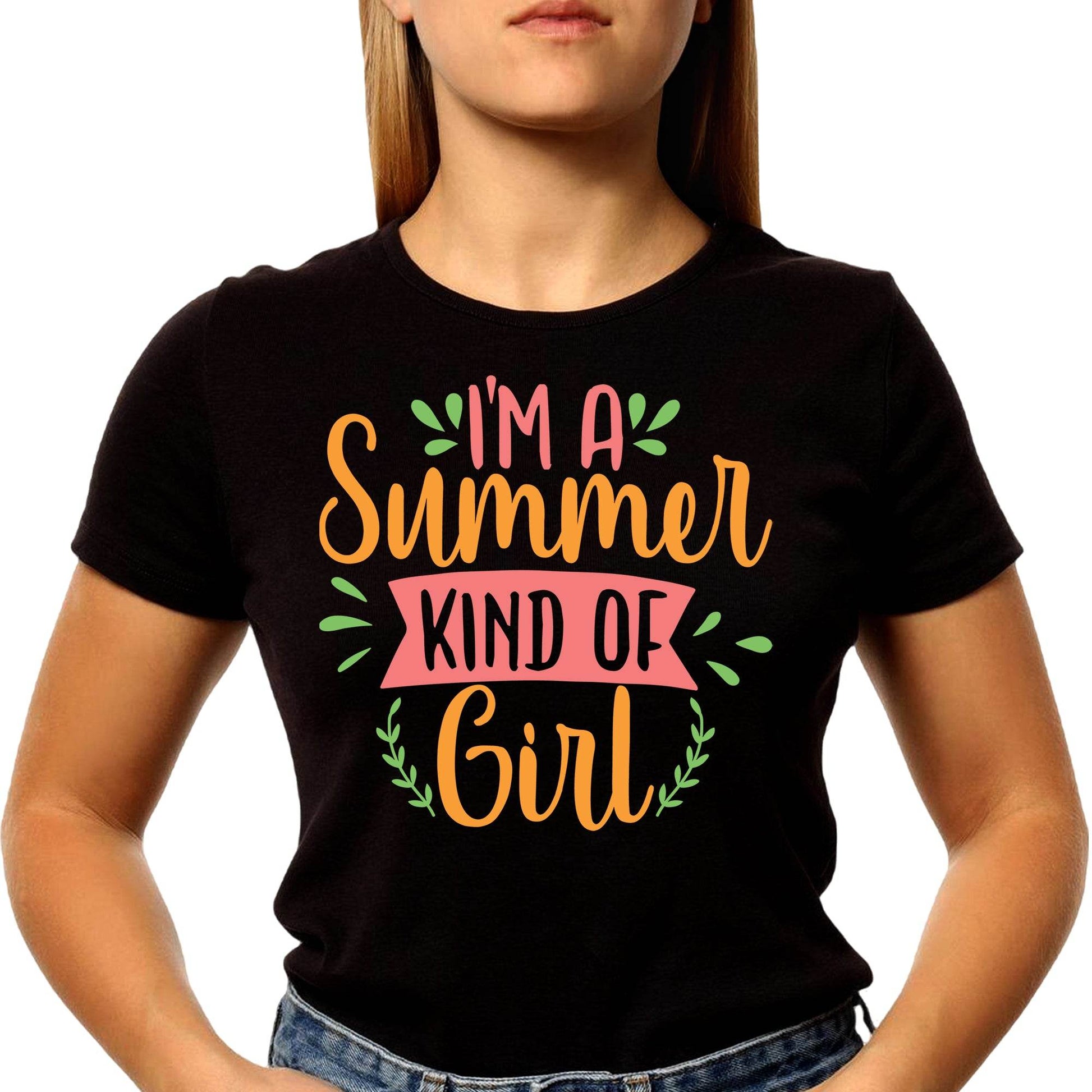 I'm A Summer Kind Of Girl Beach Vibes - Unisex Round Neck Regular Fit 100% Combed Cotton Half Sleeve T-Shirt - Mojilo Mart