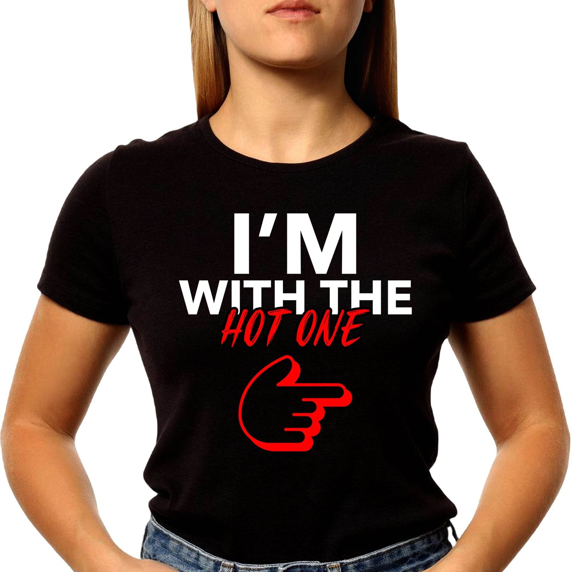 I'm With The Hot One - Unisex Round Neck Regular Fit 100% Combed Cotton Half Sleeve T-Shirt - Mojilo Mart