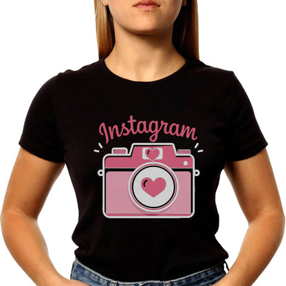 Instagram camera - Unisex Round Neck Regular Fit 100% Combed Cotton Half Sleeve T-Shirt - Mojilo Mart