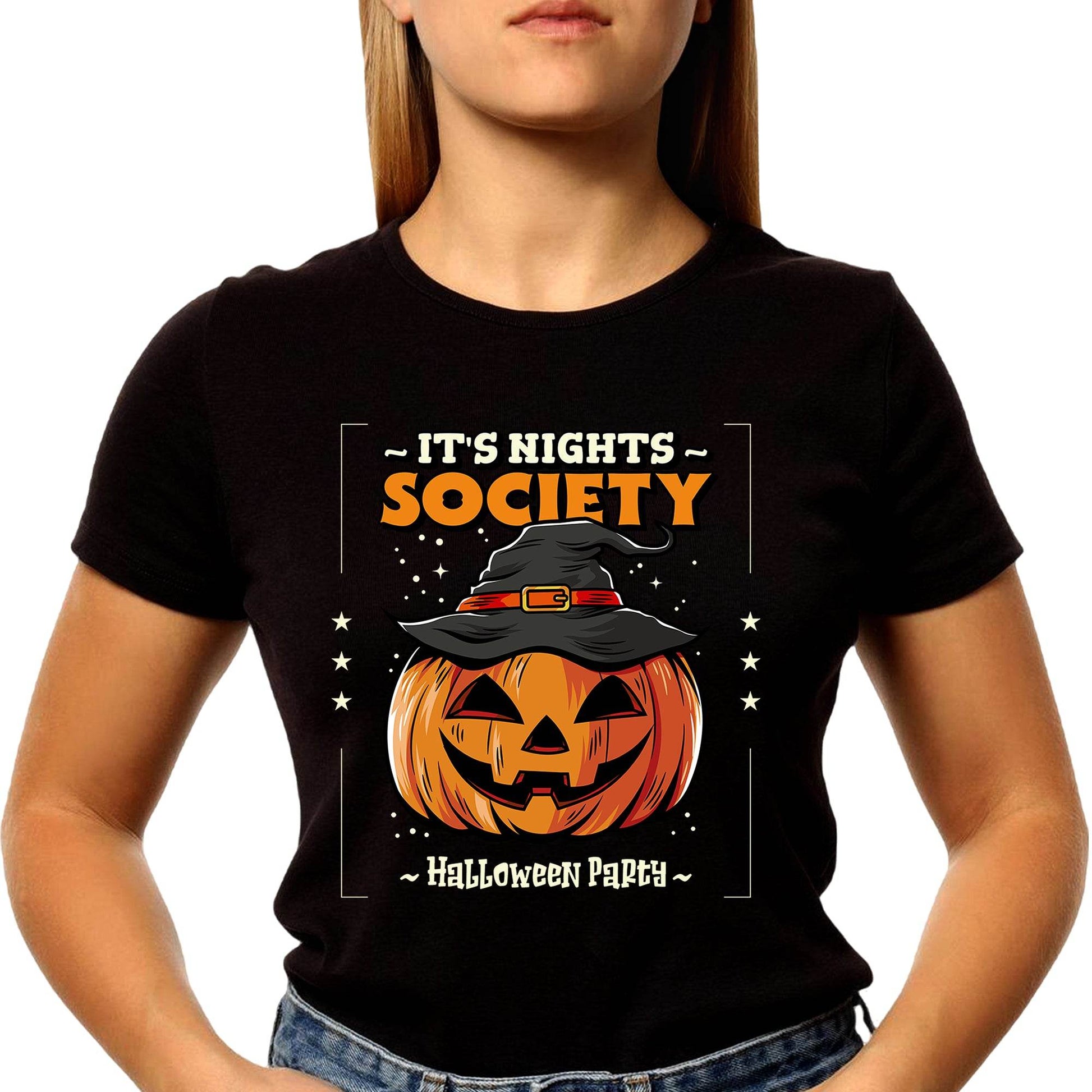It's Nights Society - Unisex Round Neck Regular Fit 100% Combed Cotton Half Sleeve T-Shirt - Mojilo Mart