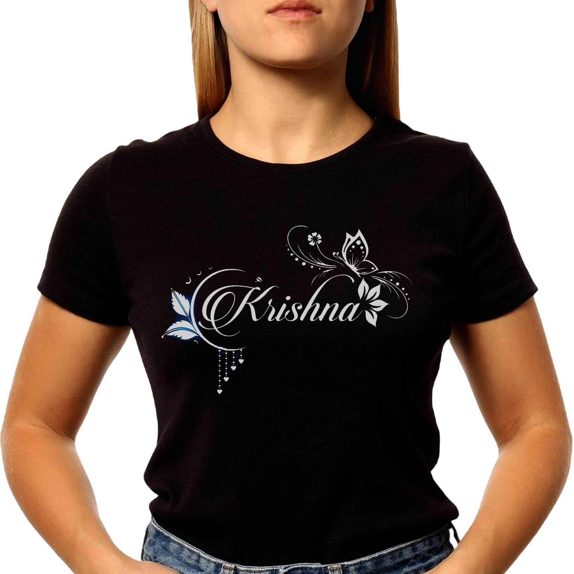KRISHNA ART WRITING - Unisex Round Neck Regular Fit 100% Combed Cotton Half Sleeve T-Shirt - Mojilo Mart