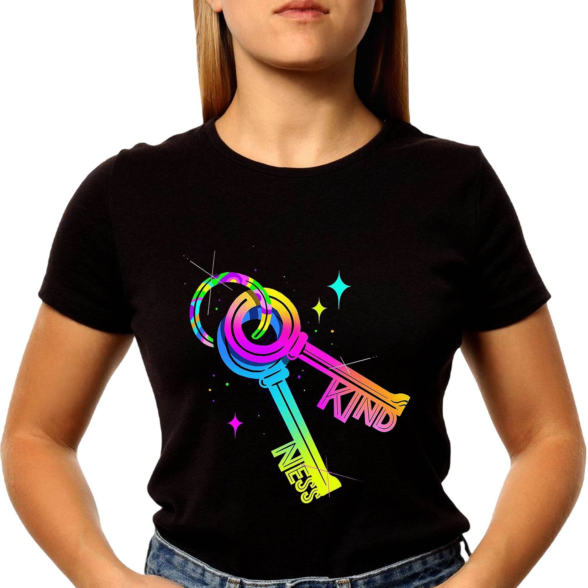 Keys Kind Ness - Unisex Round Neck Regular Fit 100% Combed Cotton Half Sleeve T-Shirt - Mojilo Mart