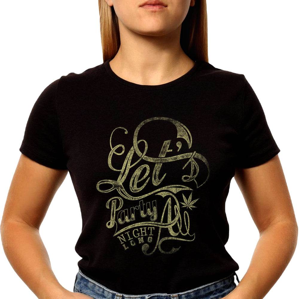 LETS PARTY ALL NIGHT LONG - Unisex Round Neck Regular Fit 100% Combed Cotton Half Sleeve T-Shirt - Mojilo Mart