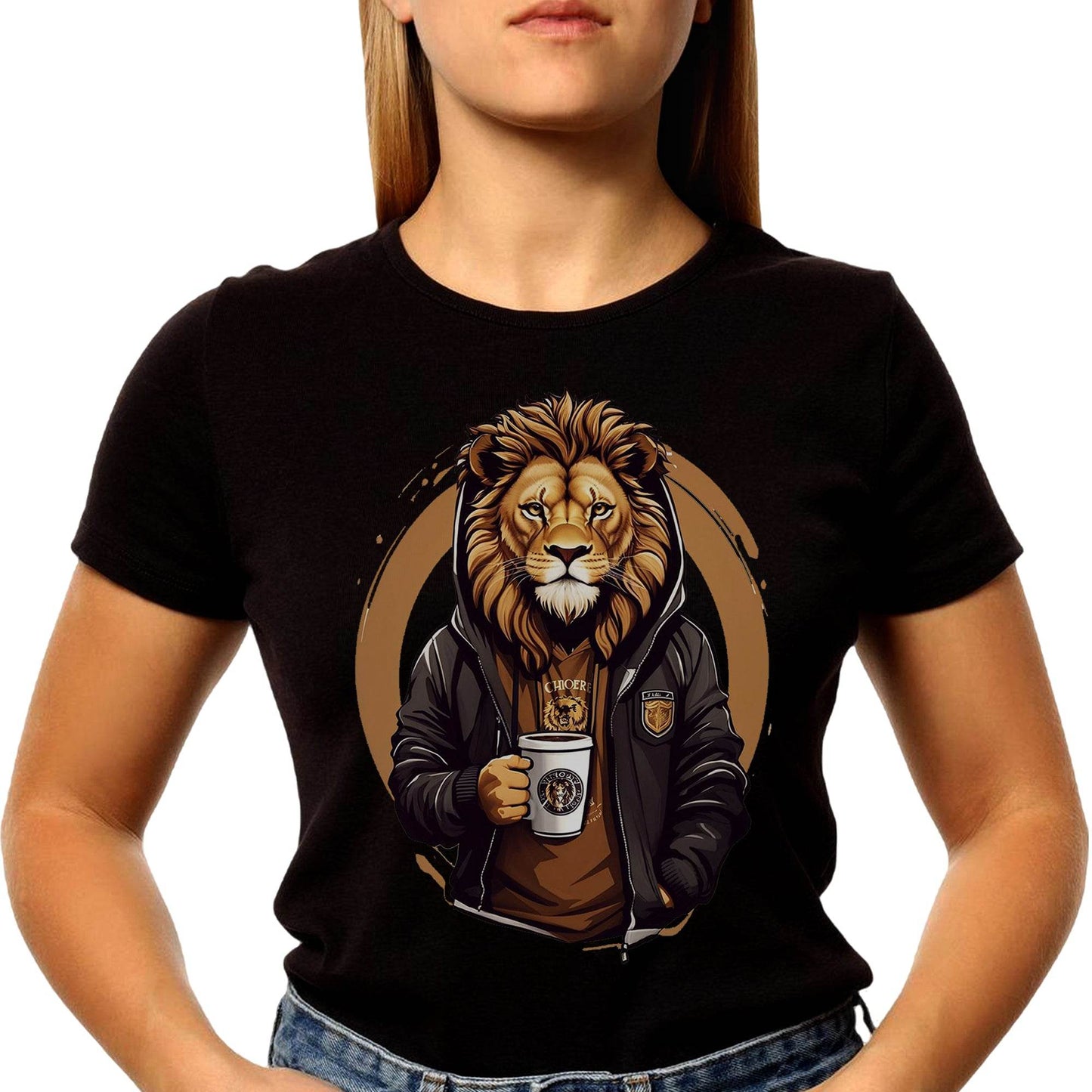 LION COFFEE - Unisex Round Neck Regular Fit 100% Combed Cotton Half Sleeve T-Shirt - Mojilo Mart