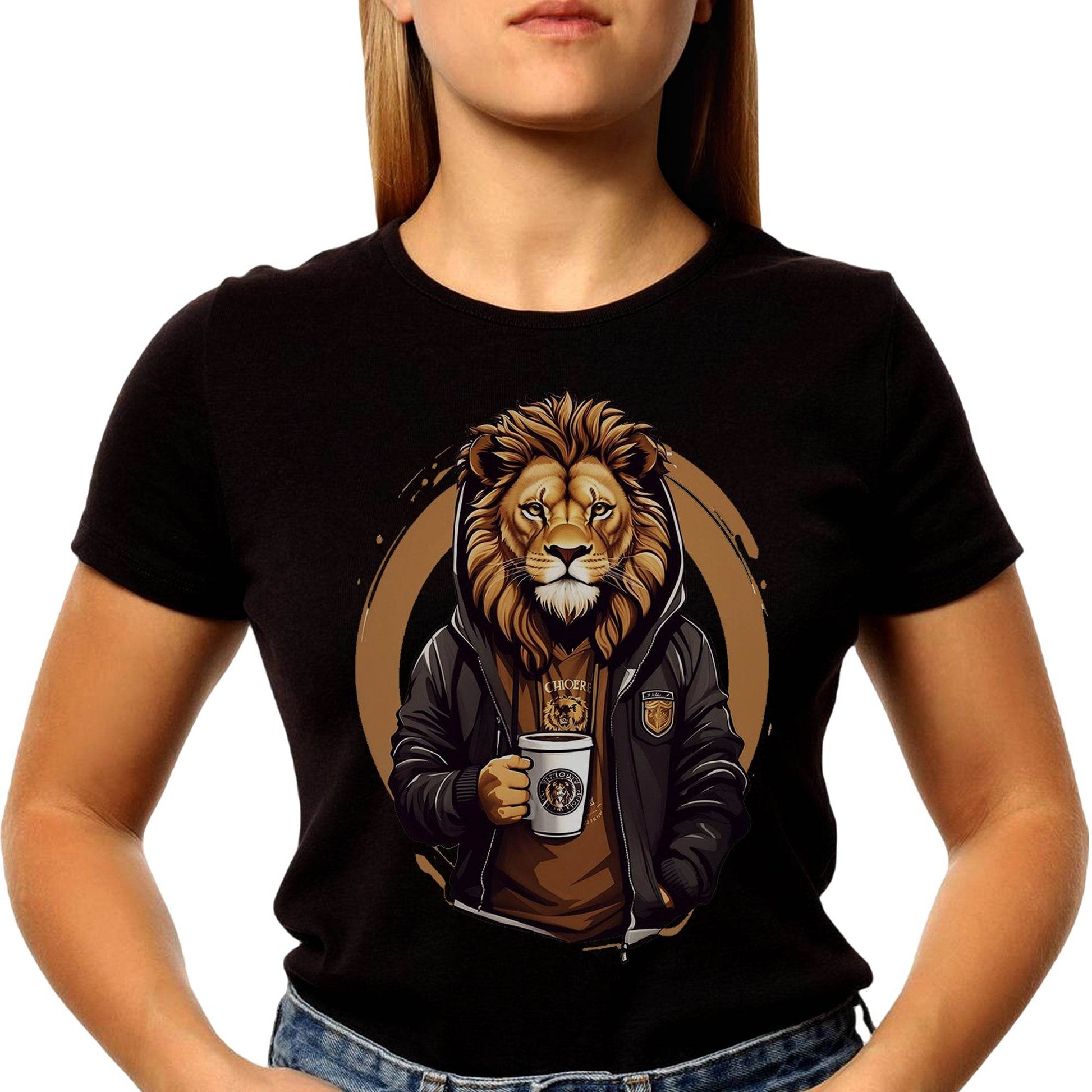 LION COFFEE - Unisex Round Neck Regular Fit 100% Combed Cotton Half Sleeve T-Shirt - Mojilo Mart