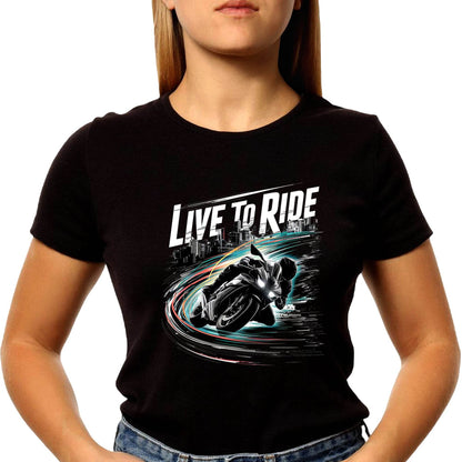 LIve To Ride - Unisex Round Neck Regular Fit 100% Combed Cotton Half Sleeve T-Shirt - Mojilo Mart