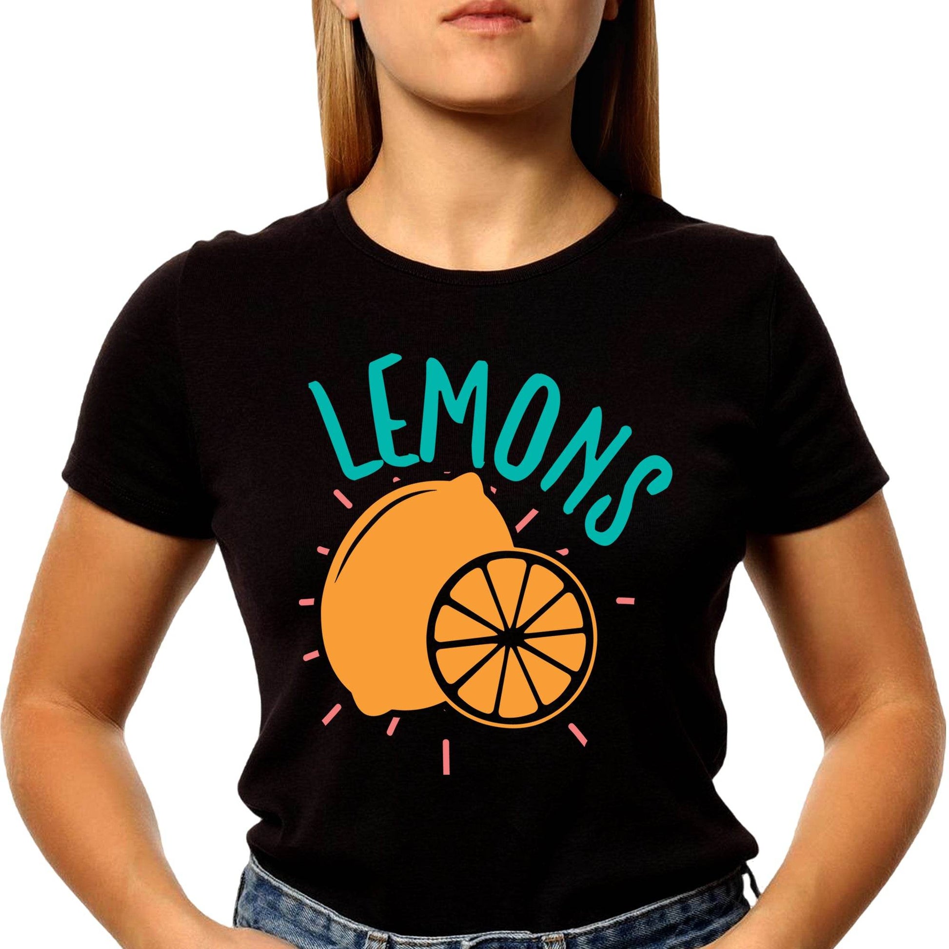 Lemons - Unisex Round Neck Regular Fit 100% Combed Cotton Half Sleeve T-Shirt - Mojilo Mart