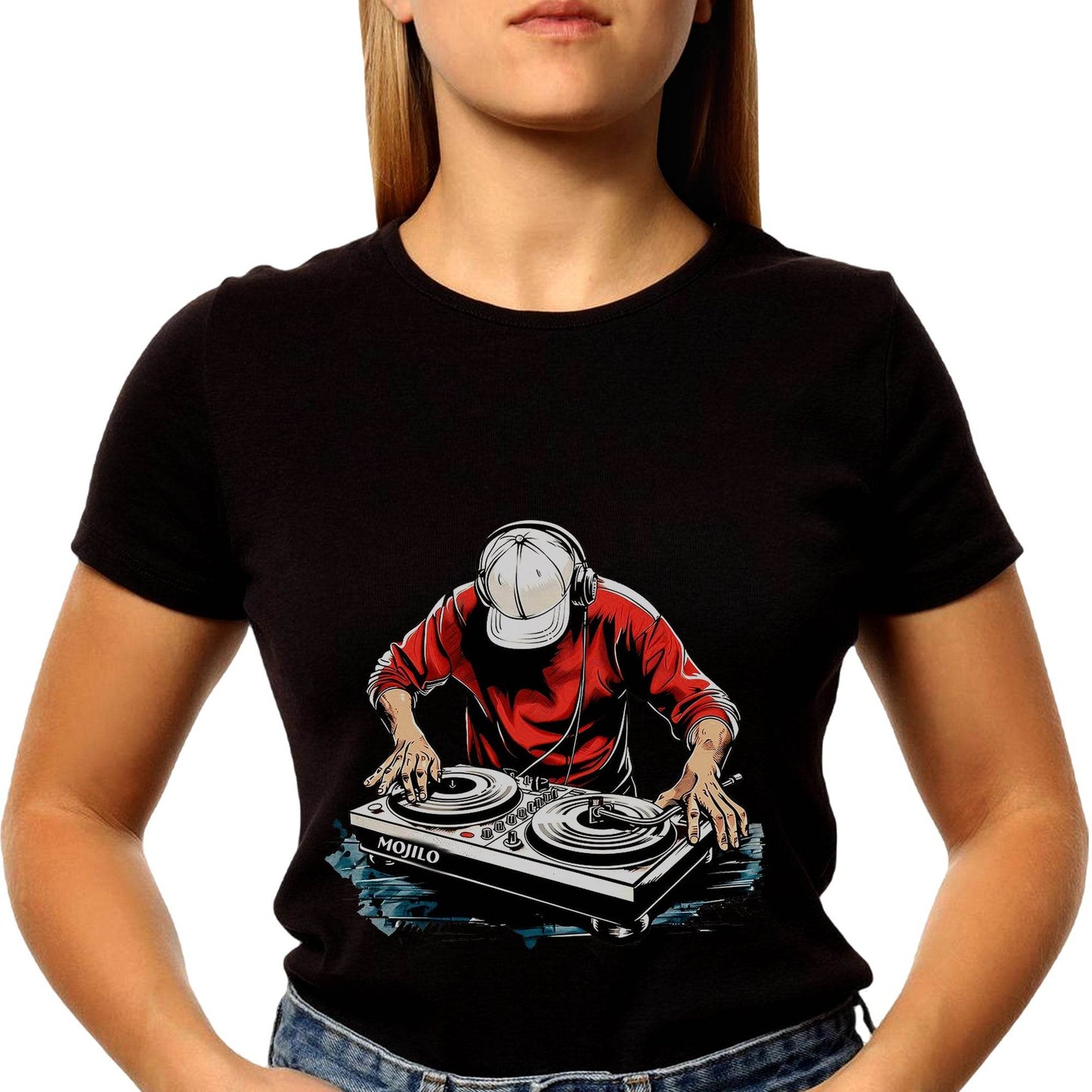 Funny Dj Music Lover Retro Vintage Music Dj - Unisex Round Neck Regular Fit 100% Combed Cotton Half Sleeve T-Shirt - Mojilo Mart