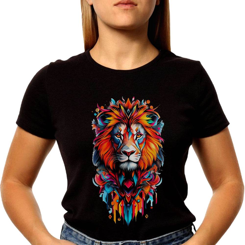Lion Tiger Big Cat - Unisex Round Neck Regular Fit 100% Combed Cotton Half Sleeve T-Shirt - Mojilo Mart