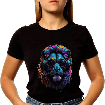 Lion wearing Sunglasses - Unisex Round Neck Regular Fit 100% Combed Cotton Half Sleeve T-Shirt - Mojilo Mart