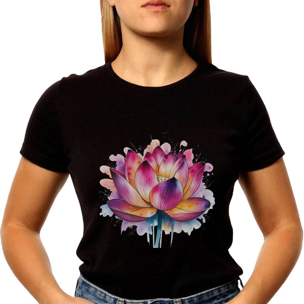 Lotus Flower Yoga Metaphysical - Unisex Round Neck Regular Fit 100% Combed Cotton Half Sleeve T-Shirt - Mojilo Mart