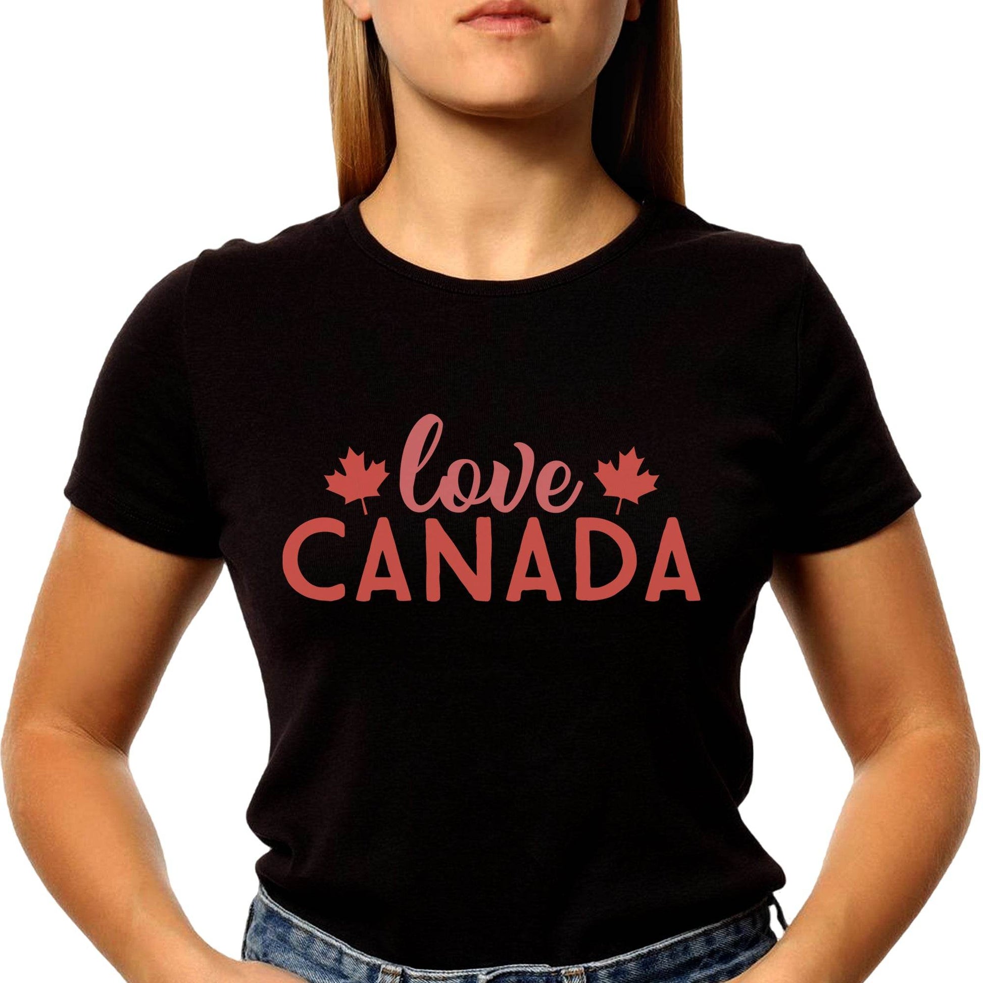 Love CANADA Print - Unisex Round Neck Regular Fit 100% Combed Cotton Half Sleeve T-Shirt - Mojilo Mart