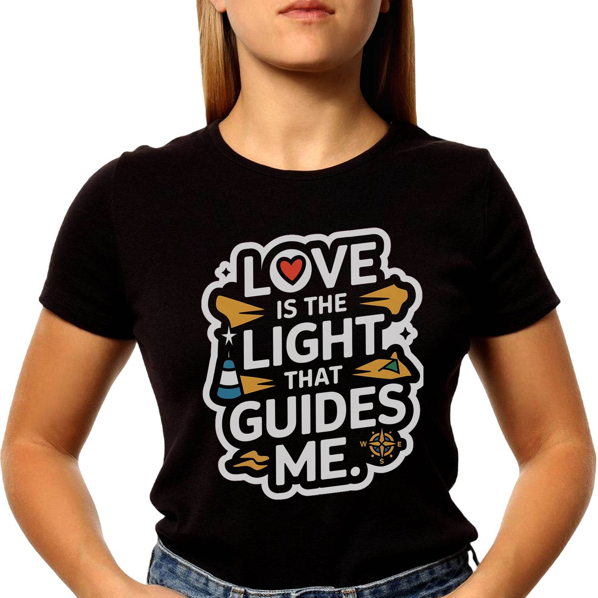Love Is The Light That Guides Me - Unisex Round Neck Regular Fit 100% Combed Cotton Half Sleeve T-Shirt - Mojilo Mart