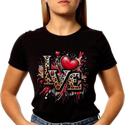 Love Leopard DESIGNE - Unisex Round Neck Regular Fit 100% Combed Cotton Half Sleeve T-Shirt - Mojilo Mart