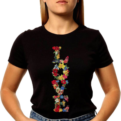 Love in flowers - Unisex Round Neck Regular Fit 100% Combed Cotton Half Sleeve T-Shirt - Mojilo Mart