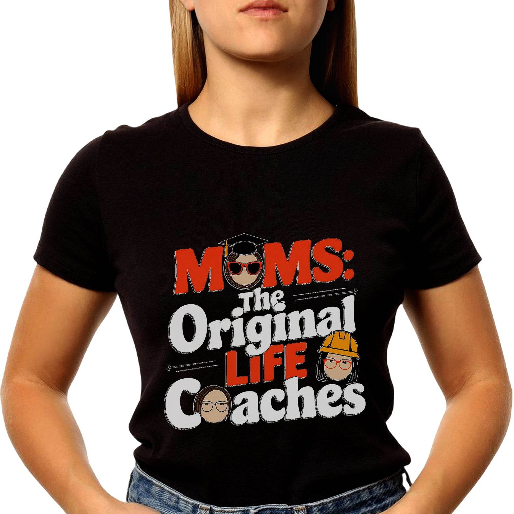 MOMS THE ORIGINAL COACHES Desing- Unisex Round Neck Regular Fit 100% Combed Cotton Half Sleeve T-Shirt - Mojilo Mart