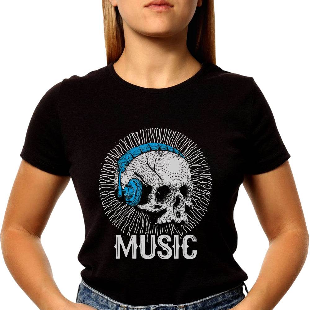 MUSIC - Unisex Round Neck Regular Fit 100% Combed Cotton Half Sleeve T-Shirt - Mojilo Mart