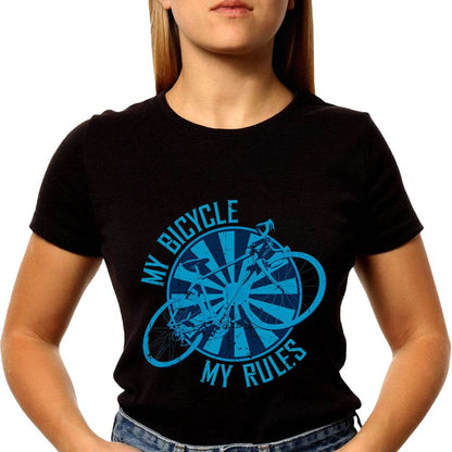 MY BICYCLE MY RULES - Unisex Round Neck Regular Fit 100% Combed Cotton Half Sleeve T-Shirt - Mojilo Mart