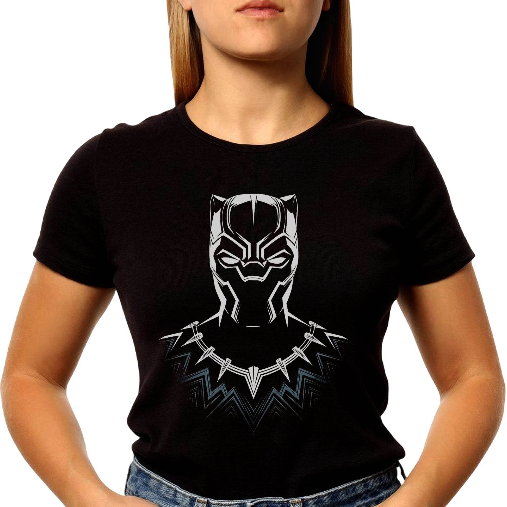 Marvel Black Panther Mask Wakanda superhero - Unisex Round Neck Regular Fit 100% Combed Cotton Half Sleeve T-Shirt - Mojilo Mart