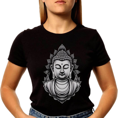 Meditating Buddha - Unisex Round Neck Regular Fit 100% Combed Cotton Half Sleeve T-Shirt - Mojilo Mart