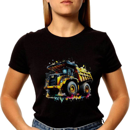 Mining Truck illustration in colorful - Unisex Round Neck Regular Fit 100% Combed Cotton Half Sleeve T-Shirt - Mojilo Mart