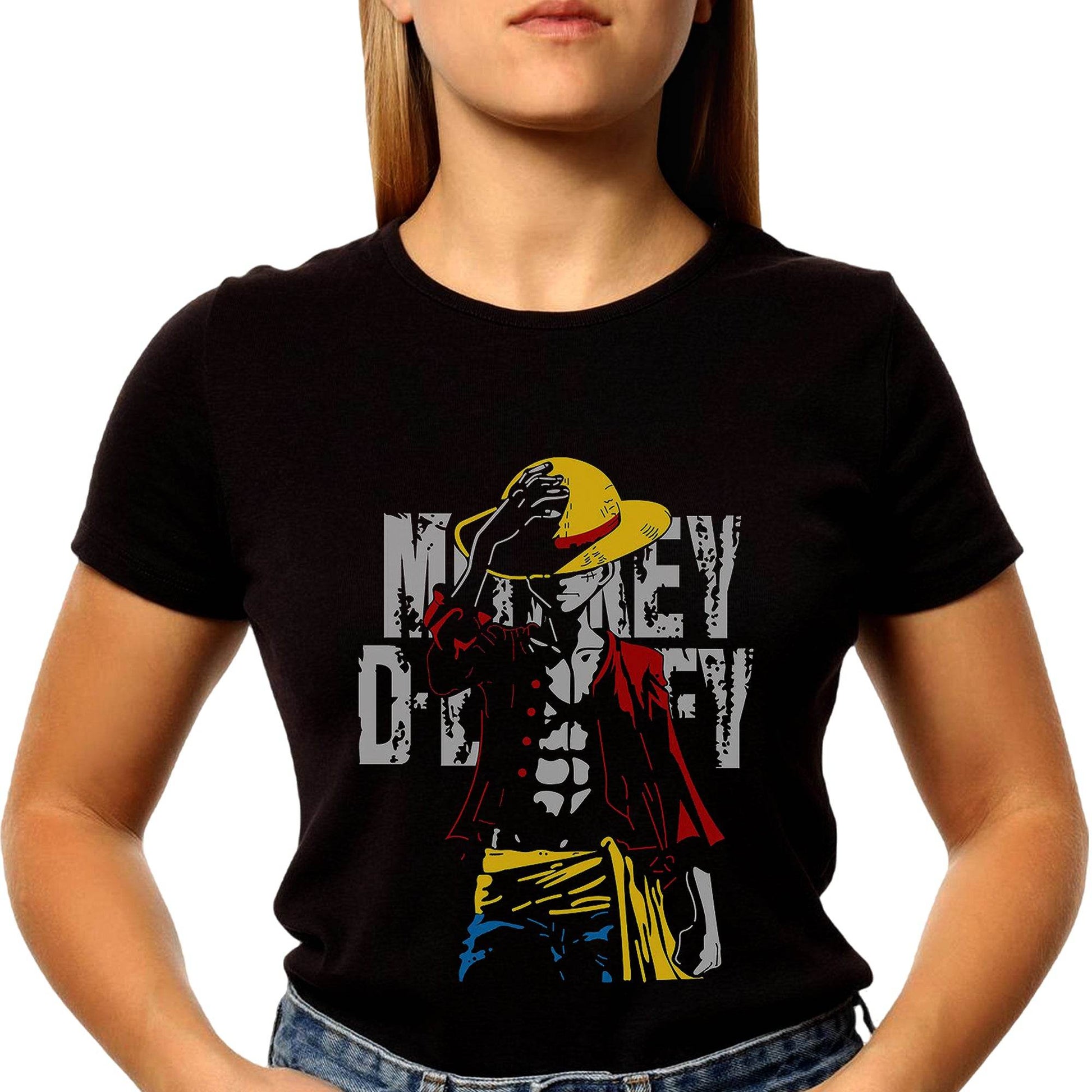 Monkey D. Luff Fictional character - Unisex Round Neck Regular Fit 100% Combed Cotton Half Sleeve T-Shirt - Mojilo Mart