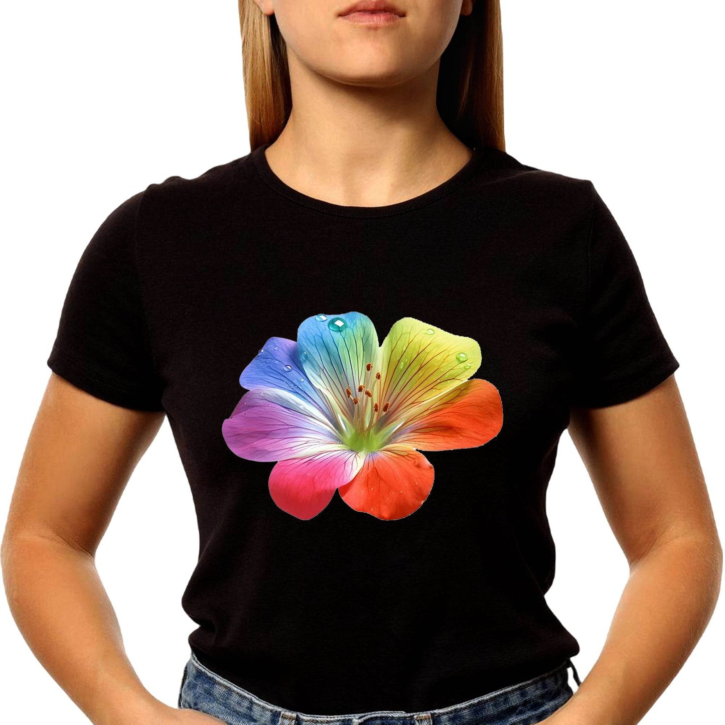 Morning Glory Pop Art - Unisex Round Neck Regular Fit 100% Combed Cotton Half Sleeve T-Shirt - Mojilo Mart