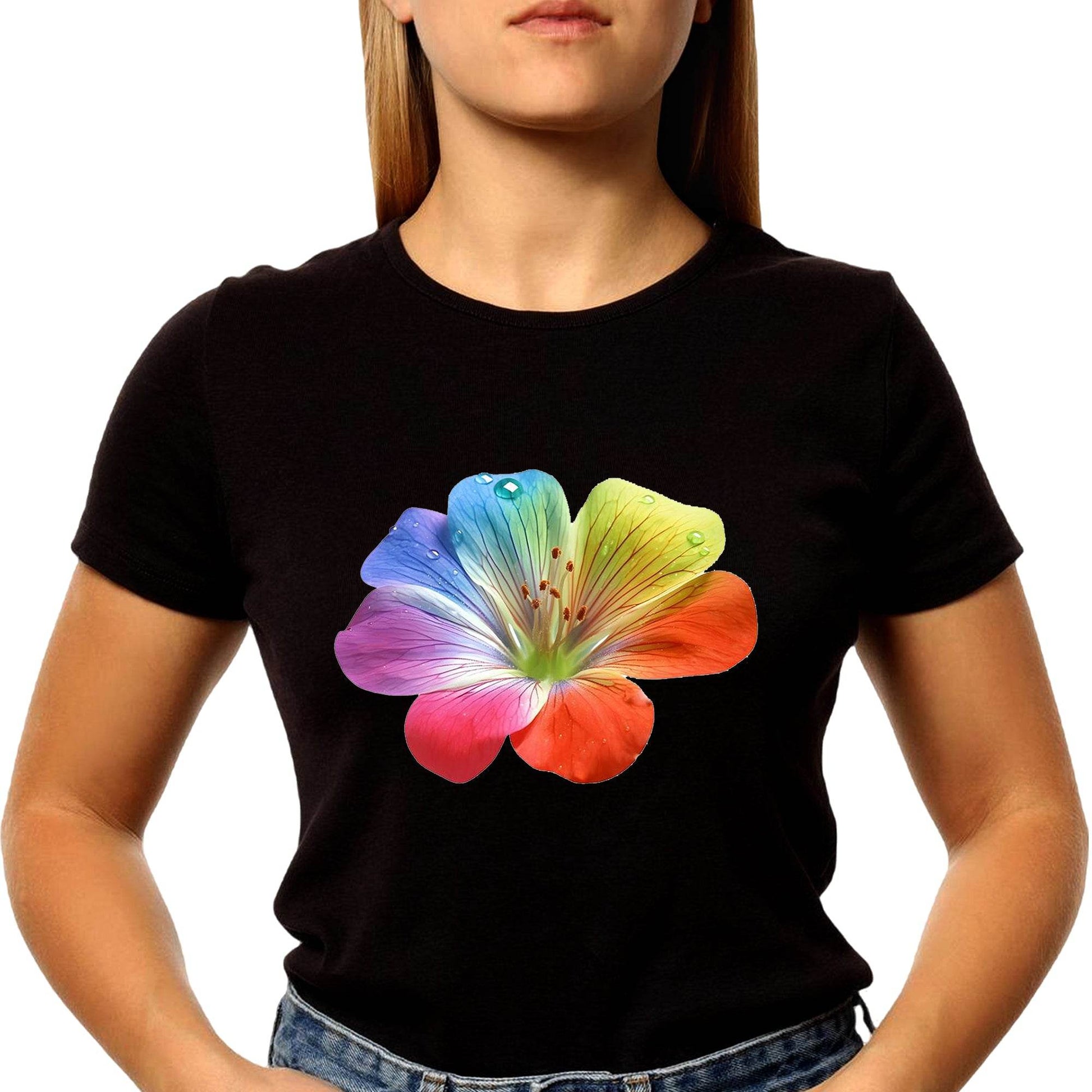 Morning Glory Pop Art - Unisex Round Neck Regular Fit 100% Combed Cotton Half Sleeve T-Shirt - Mojilo Mart