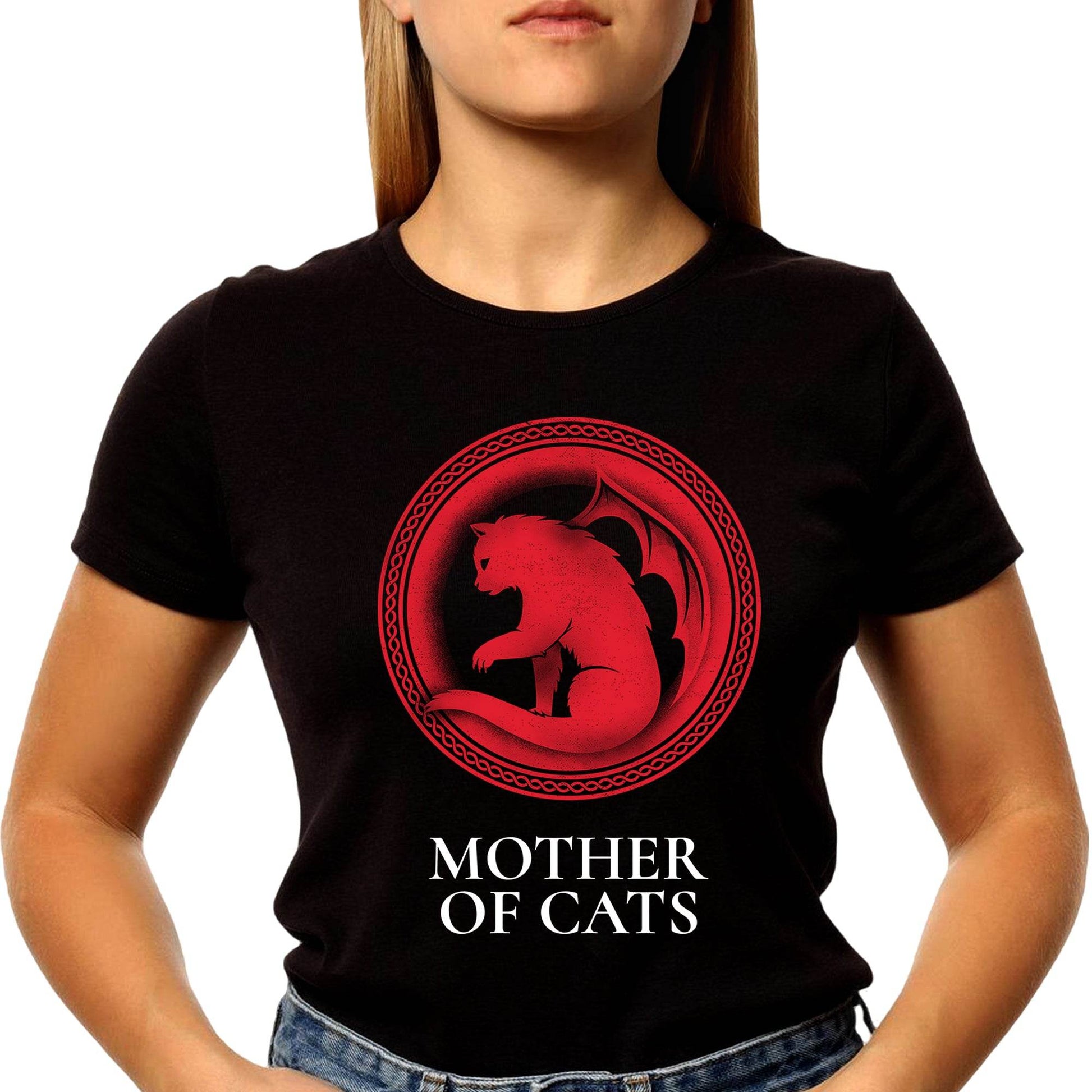 Mother of Cats - Unisex Round Neck Regular Fit 100% Combed Cotton Half Sleeve T-Shirt - Mojilo Mart