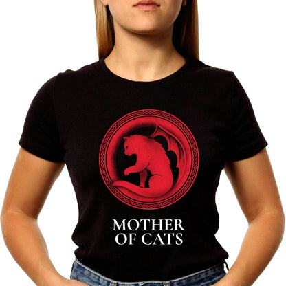 Mother of Cats - Unisex Round Neck Regular Fit 100% Combed Cotton Half Sleeve T-Shirt - Mojilo Mart