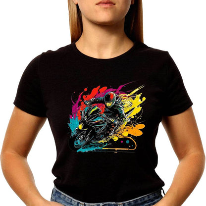 Motorcycle Astronaut Biker Space Astronaut Rocket Premium - Unisex Round Neck Regular Fit 100% Combed Cotton Half Sleeve T-Shirt - Mojilo Mart