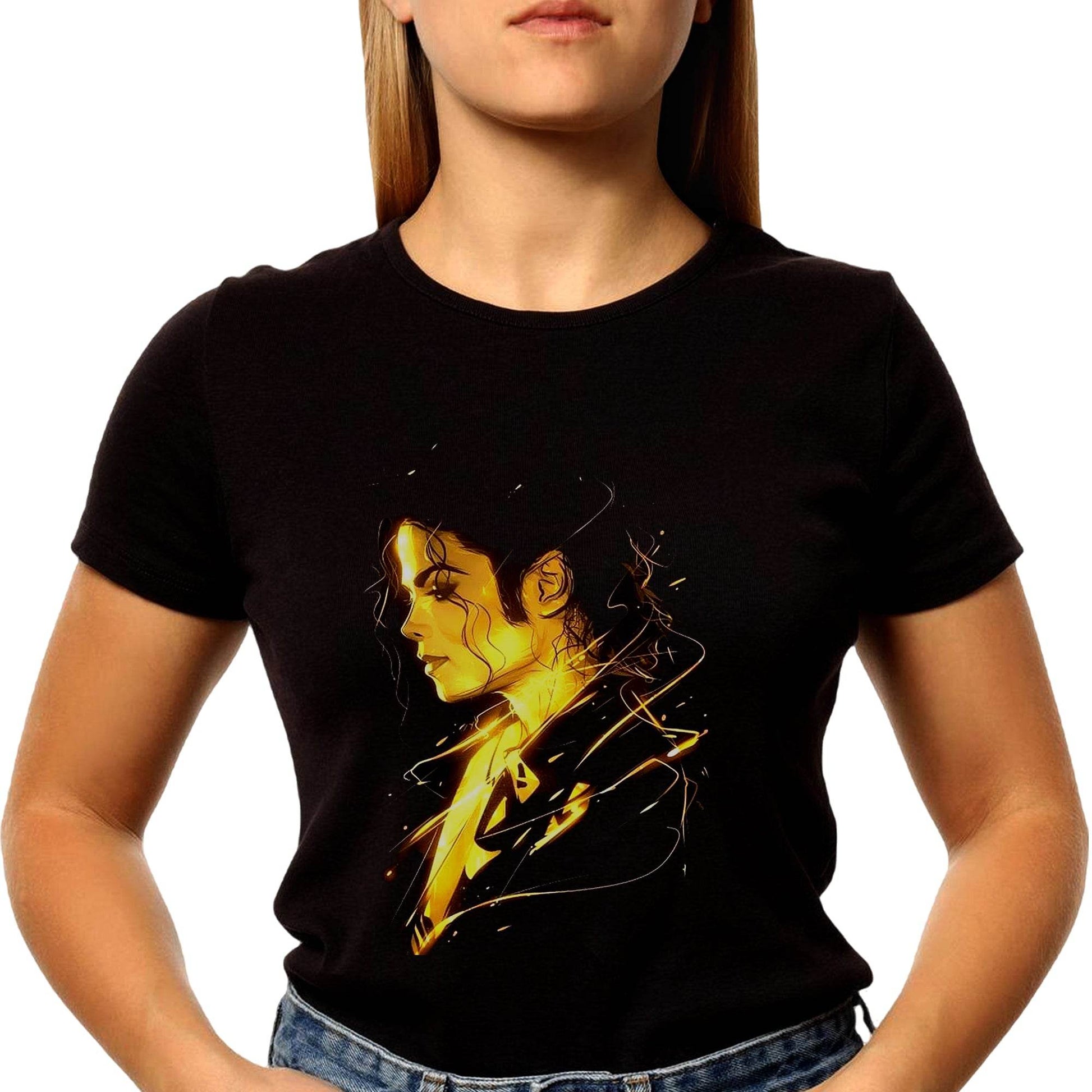Music Michael Jackson Singers United States Jackson Singer Entertainer Celebrity - Unisex Round Neck Regular Fit 100% Combed Cotton Half Sleeve T-Shirt - Mojilo Mart