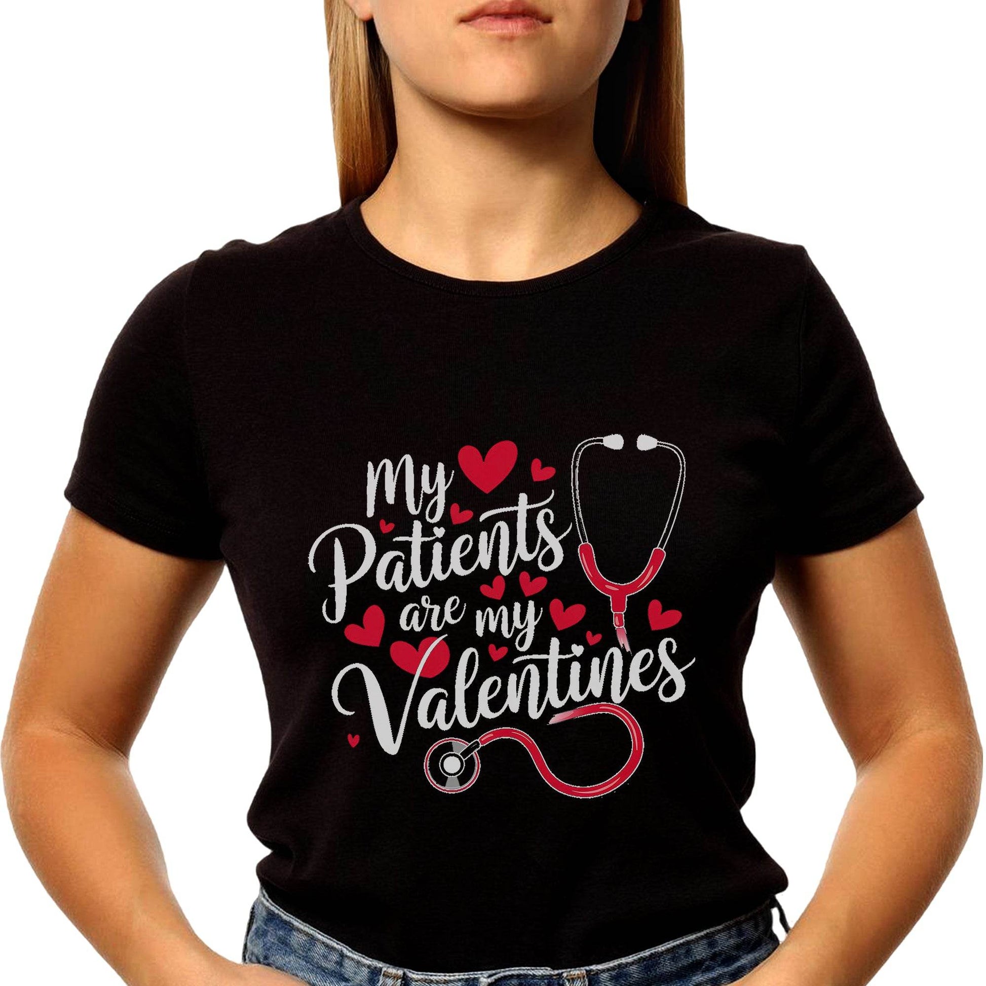 My Patients are MY Valentines - Unisex Round Neck Regular Fit 100% Combed Cotton Half Sleeve T-Shirt - Mojilo Mart