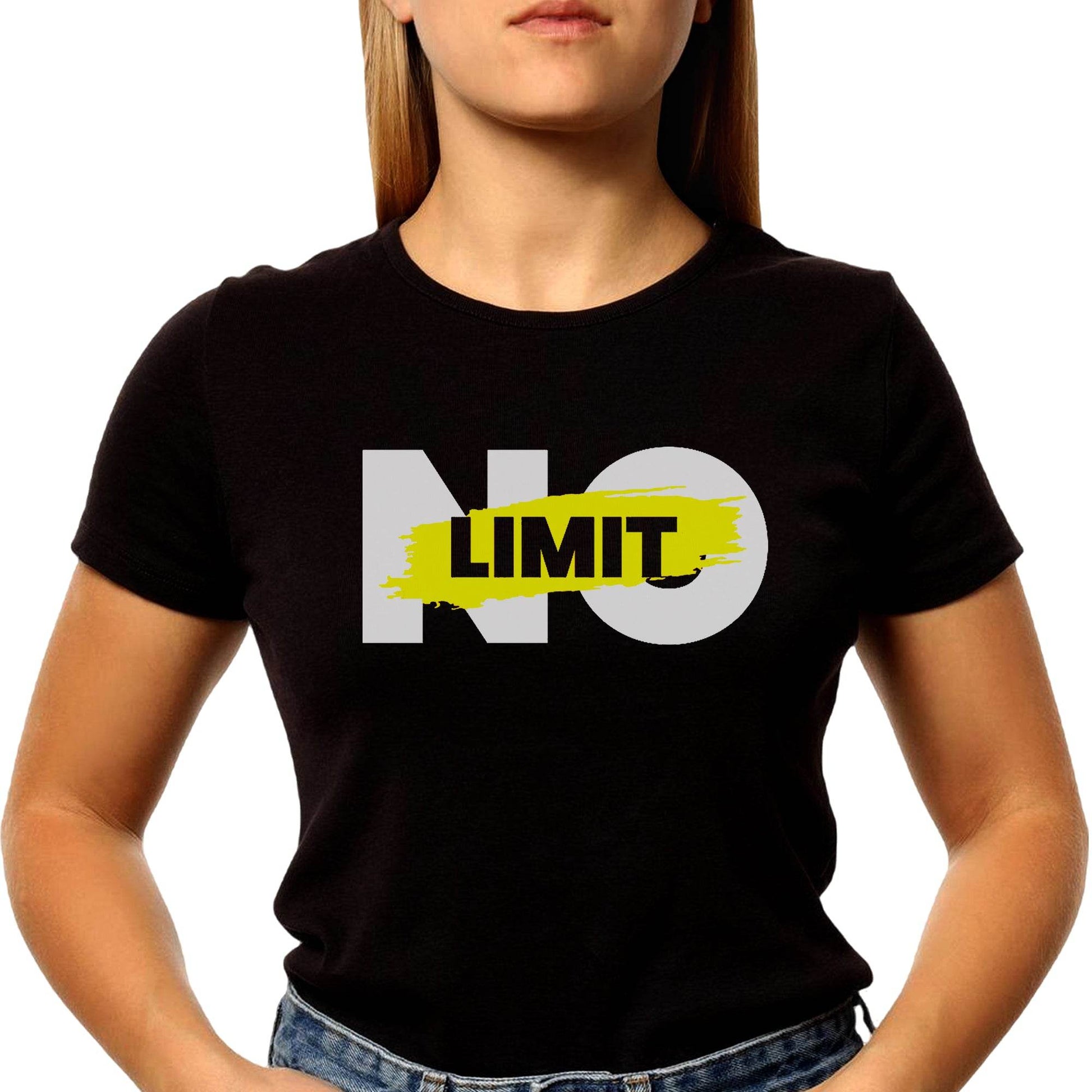 NO LIMIT - Unisex Round Neck Regular Fit 100% Combed Cotton Half Sleeve T-Shirt - Mojilo Mart