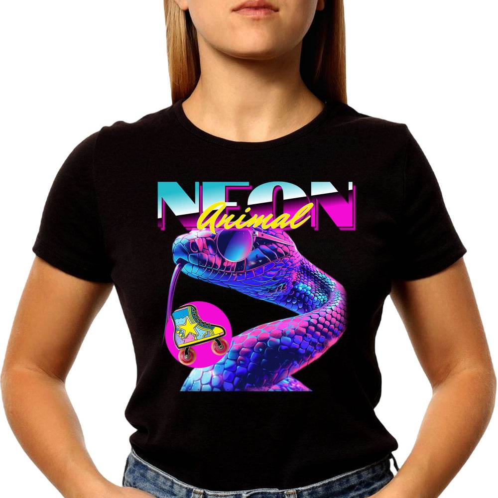Neon Animal Snake - Unisex Round Neck Regular Fit 100% Combed Cotton Half Sleeve T-Shirt - Mojilo Mart