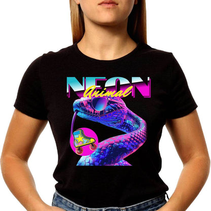 Neon Animal Snake - Unisex Round Neck Regular Fit 100% Combed Cotton Half Sleeve T-Shirt - Mojilo Mart