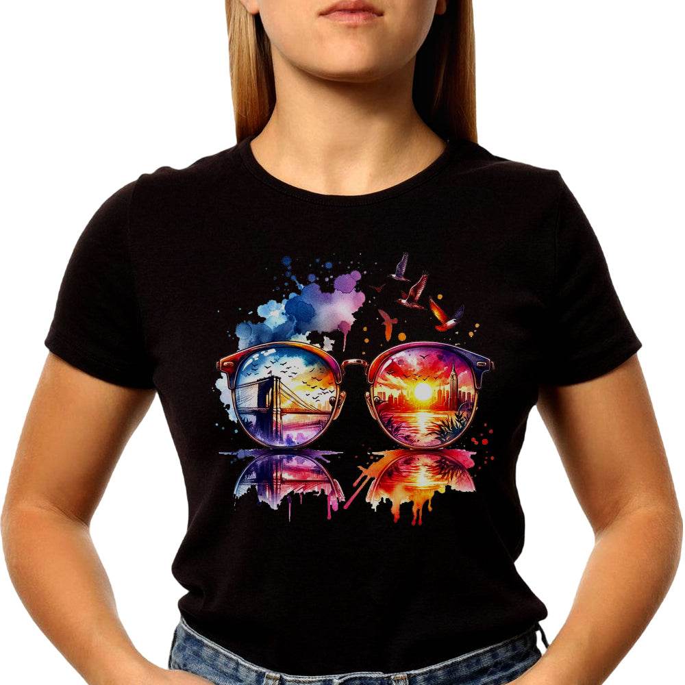 Neon Sunglasses Tshirt - Unisex Round Neck Regular Fit 100% Combed Cotton Half Sleeve T-Shirt - Mojilo Mart