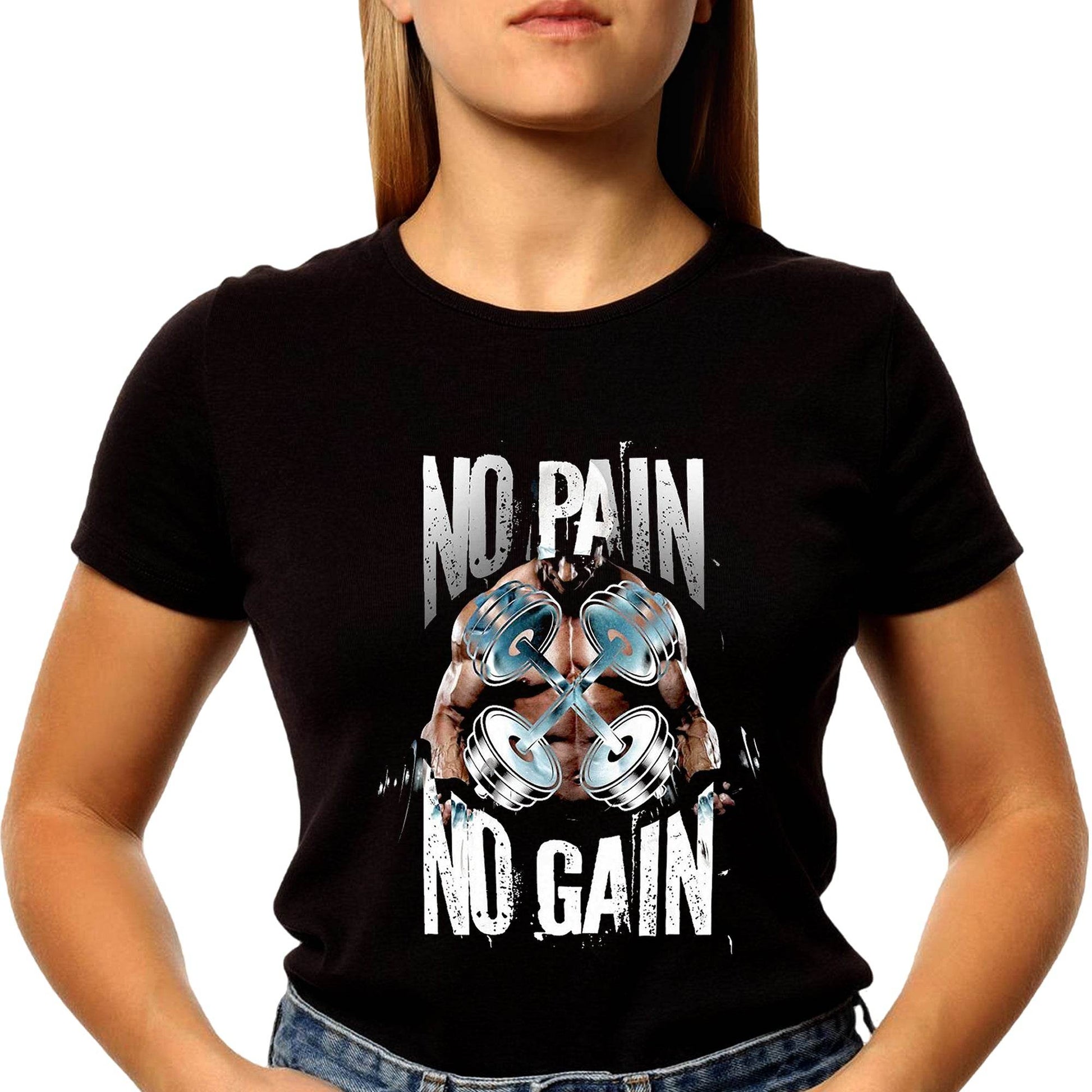 No Pain No Gain - Unisex Round Neck Regular Fit 100% Combed Cotton Half Sleeve T-Shirt - Mojilo Mart