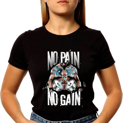 No Pain No Gain - Unisex Round Neck Regular Fit 100% Combed Cotton Half Sleeve T-Shirt - Mojilo Mart